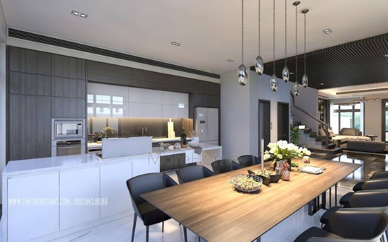 Thiết kế nội thất phòng ăn biệt thự