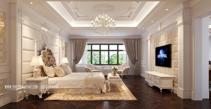 Trang trí nội thất phòng ngủ biệt thự, chung cư cao cấp phong cách sang trọng