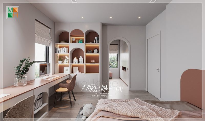 Cửa gỗ màu trắng với kiểu dáng thiết kế đơn giản nhưng lại bắt mắt an toàn và tiện nghi cho người sử dụng.