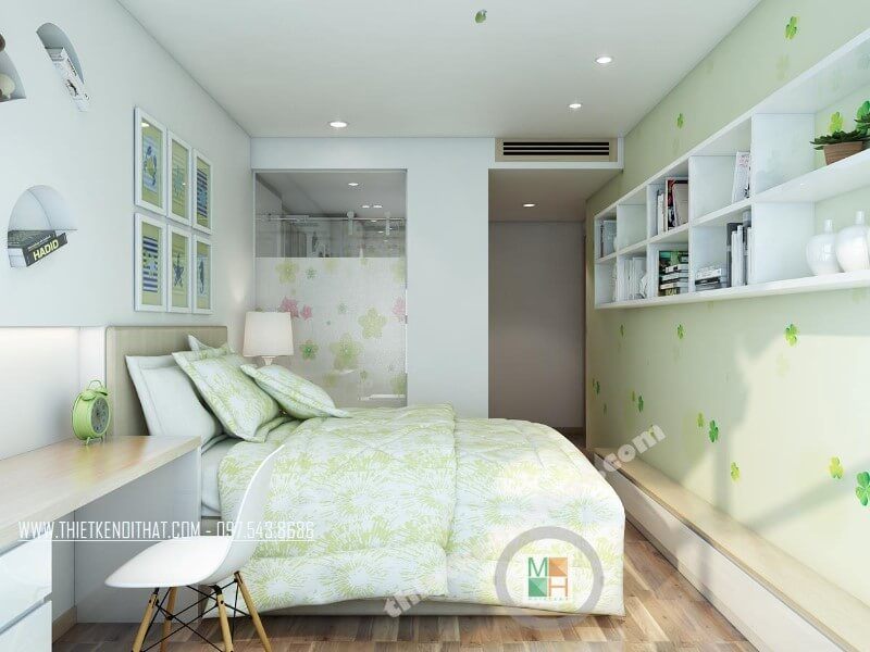 Mẫu thiết kế phòng ngủ cho bé đẹp với các hốc tường mang đến sự tò mò cho trẻ, vừa giúp trẻ ý thức được sự gọn gàng lại thúc đẩy trí sáng tạo và cảm hứng trong trẻ.