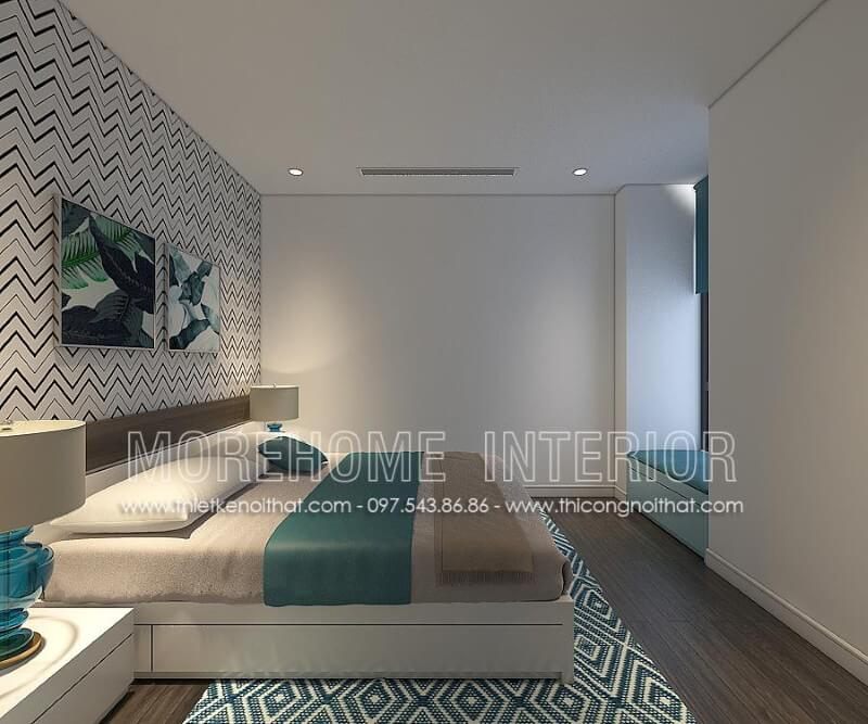 Giường ngủ gỗ công nghiệp với tone màu trắng chủ đạo mang đến một không căn căn phòng mới mẻ nhất, đặc biệt sẽ giúp bạn cảm thấy được dễ chịu và thoải mái hơn trong quá trình nghỉ ngơi