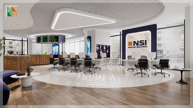 Không gian văn phòng được trang trí nội thất sắp xếp phù hợp mang tới sự tiện nghi khi sử dụng và môi trường làm việc chuyên nghiệp
