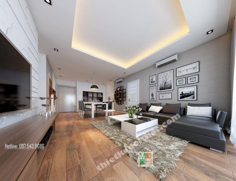 Mẫu thiết kế nội thất chung cư hiện đại Golden Palace đẳng cấp